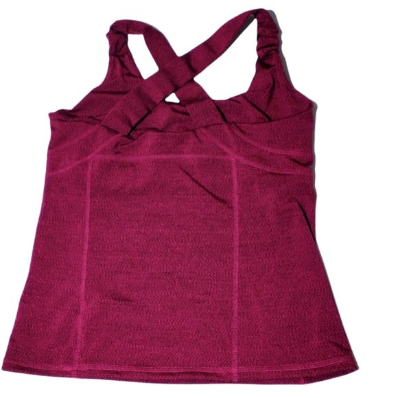 Criss-cross Tank Top, Burgundy - Picture 2 of 2